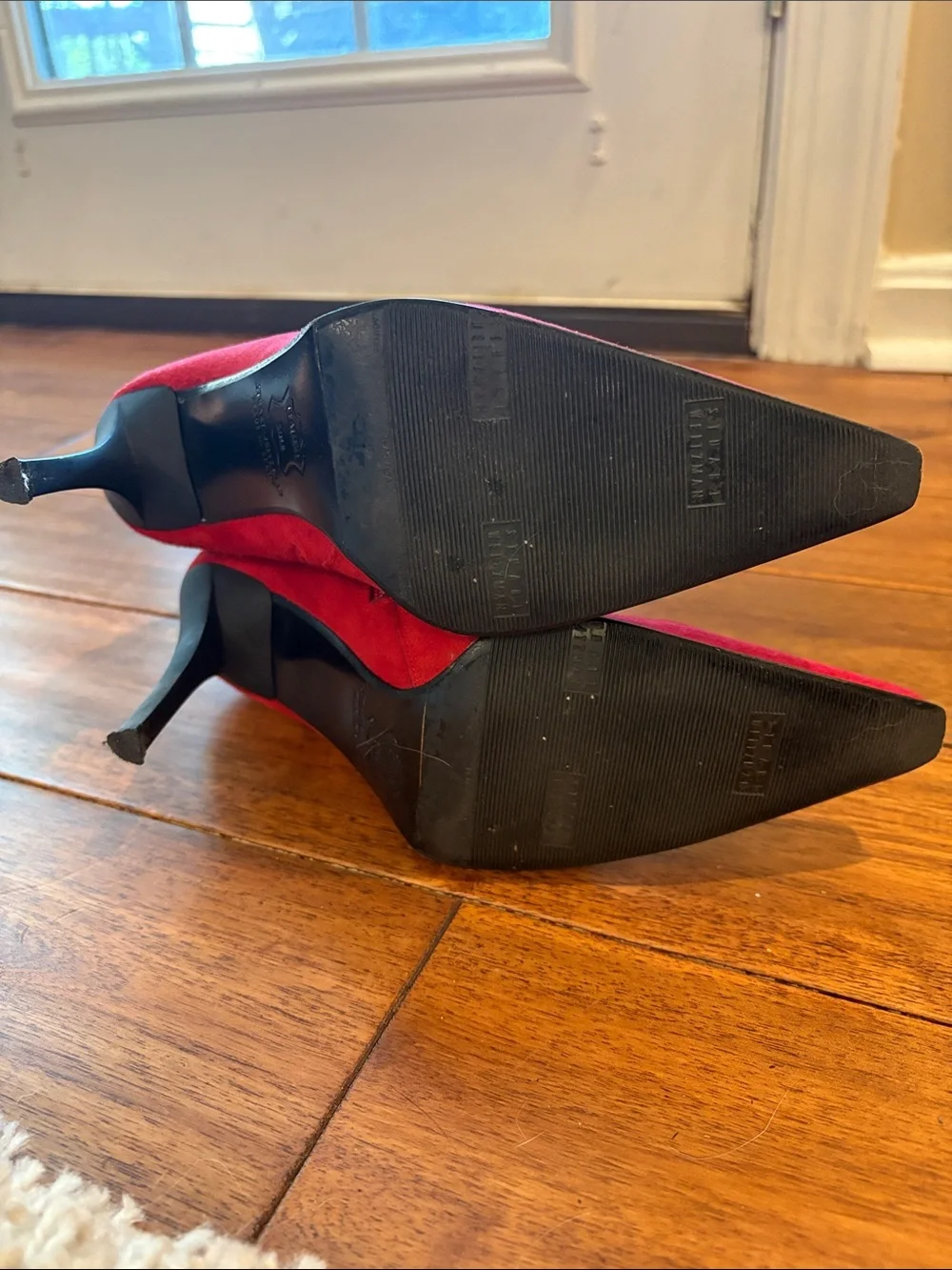 Stuart Weitzman Red Suede Pointed-Toe Over-The-Knee Boots